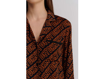 Пижама женская, жакет и брюки YI90033 If you know. you know Коричневые буквы на черном / DKNY