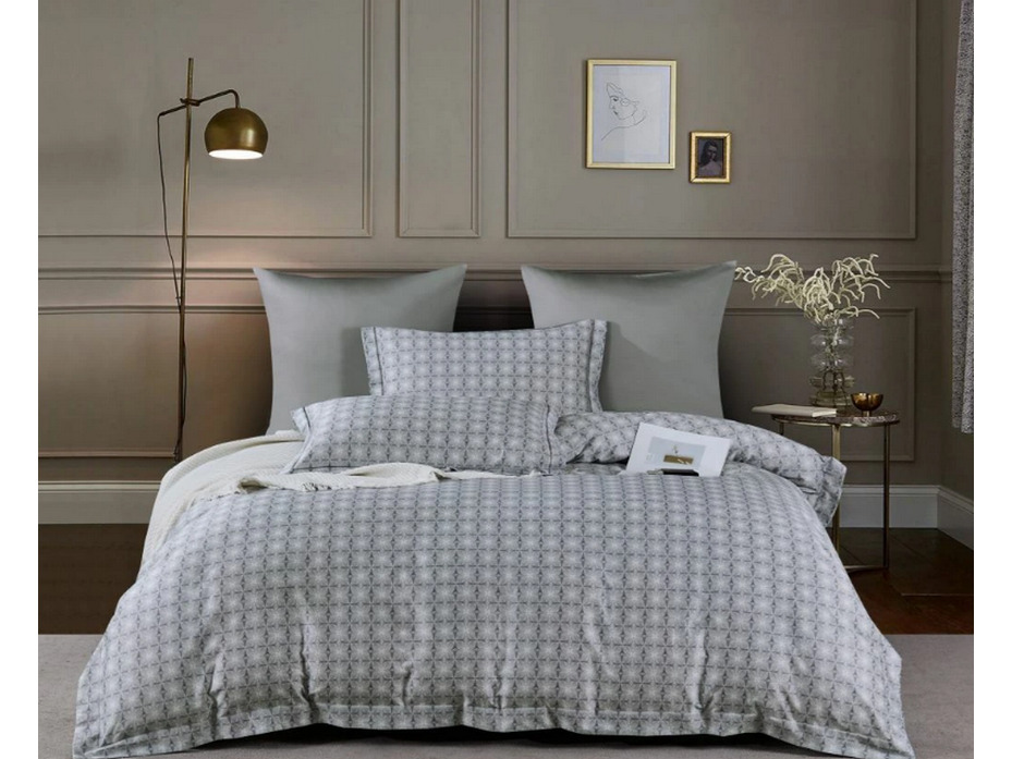 Постельное белье с одеялом 2111-ОМР сатин премиум Евро сп / Asabella