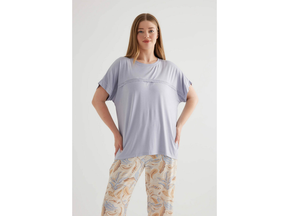 Пижама женская, футболка и капри 50489 Blue Paisley / Hays