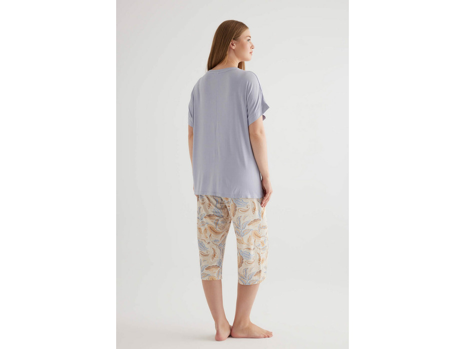 Пижама женская, футболка и капри 50489 Blue Paisley / Hays