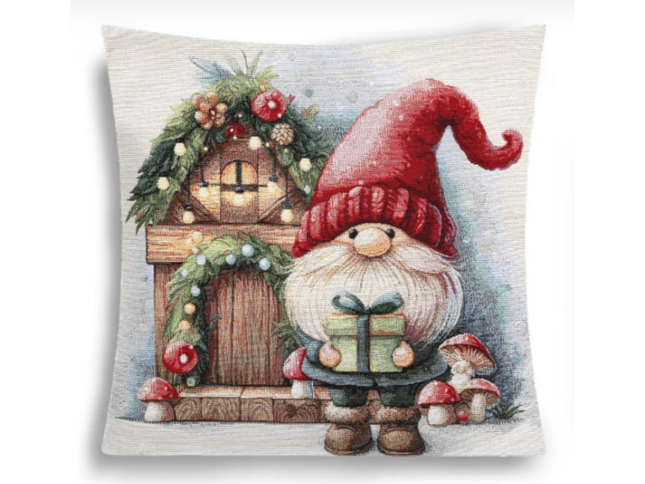 Наволочка декоративная 2517355 Гномы Домик дерево гобелен 45*45 / Le Gobelin