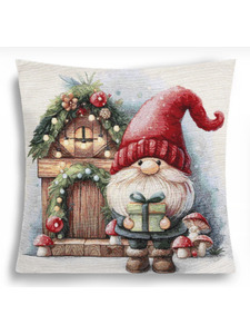Наволочка декоративная 2517355 Гномы Домик дерево гобелен 45*45 / Le Gobelin