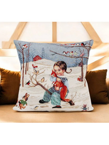 Наволочка декоративная 2416932 Ретро открытки Праздник в лесу гобелен 38*38 / Le Gobelin