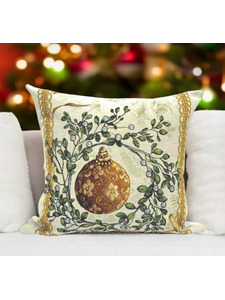 Наволочка декоративная 2518633 Золотые шары и ягоды гобелен 45*45 / Le Gobelin