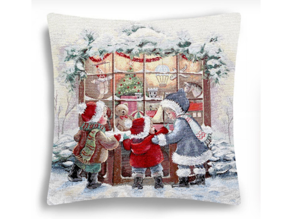 Наволочка декоративная 2517856 Зима Магазин игрушек гобелен 45*45 / Le Gobelin