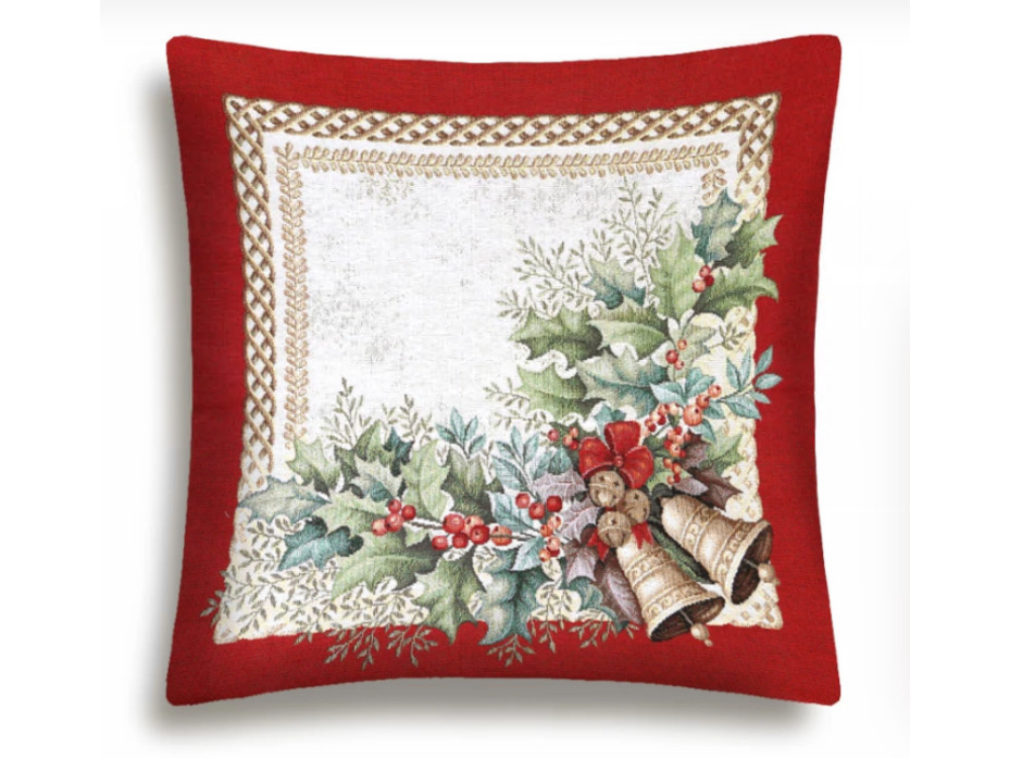 Наволочка декоративная 2518795 Колокольчики красный гобелен 45*45 / Le Gobelin
