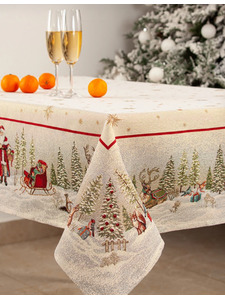 Скатерть 04374 Дед Мороз в волшебном лесу гобелен 140*140 / Le Gobelin