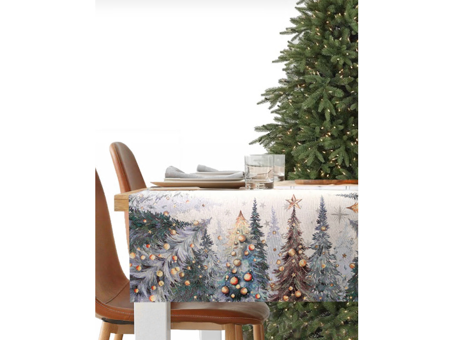 Наперон 2517815 Ели Тиволи серебро гобелен 100*100 / Le Gobelin