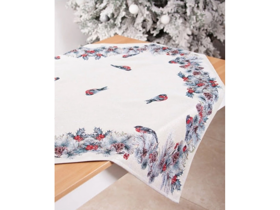 Наперон Снегири гобелен 100*100 / Le Gobelin