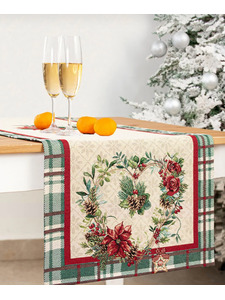 Дорожка 074343 Глазго зеленая клетка гобелен 44*140 / Le Gobelin