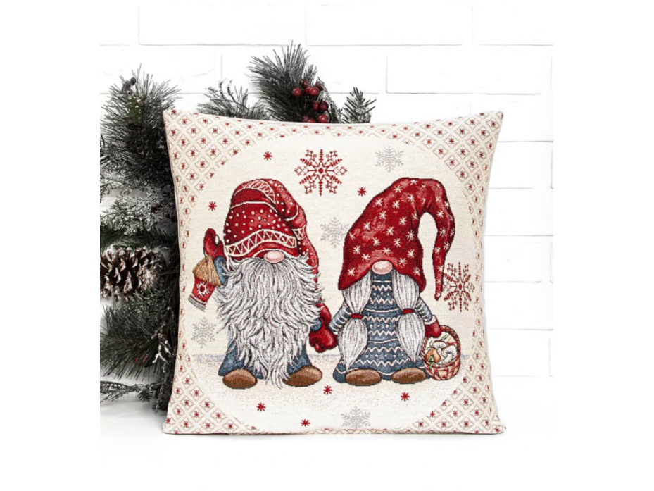 Наволочка декоративная 05187 Гномы снежинки гобелен 45*45 / Le Gobelin Наволочка декоративная 05187 Гномы снежинки гобелен 45*45 / Le Gobelin