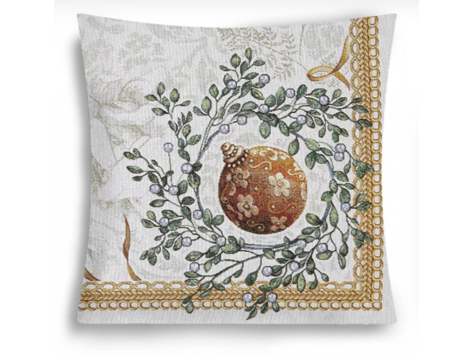 Наволочка декоративная 2517690 Золотые шары и ягоды гобелен 45*45 / Le Gobelin