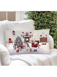 Наволочка декоративная 2312162 Котята у камина гобелен 40*70 / Le Gobelin