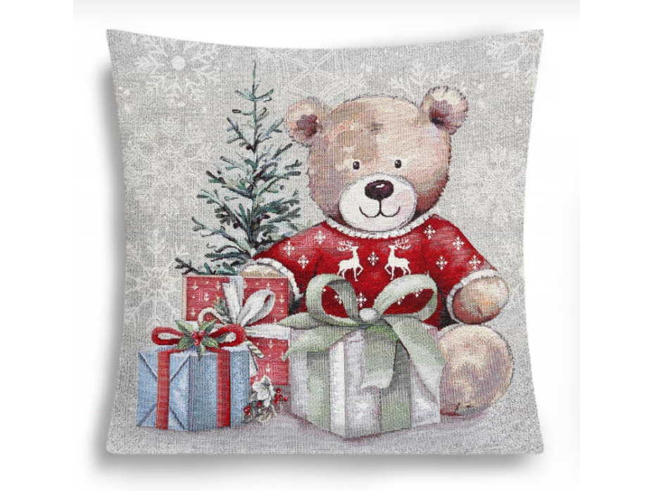 Наволочка декоративная 2517850 Мишка у елки гобелен 45*45 / Le Gobelin