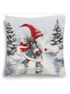 Наволочка декоративная 2517821 Гном на коньках гобелен 45*45 / Le Gobelin