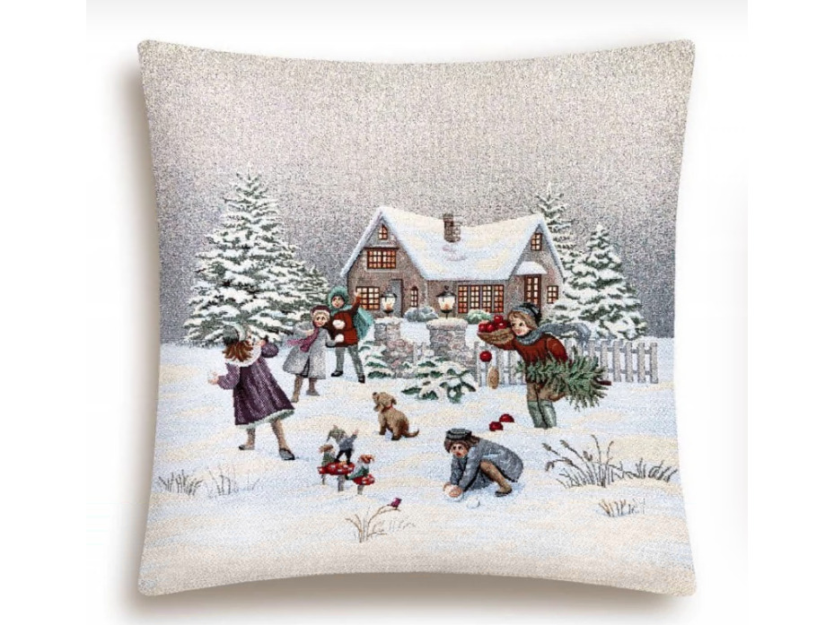 Наволочка декоративная 01304 Игры во дворе гобелен 45*45 / Le Gobelin