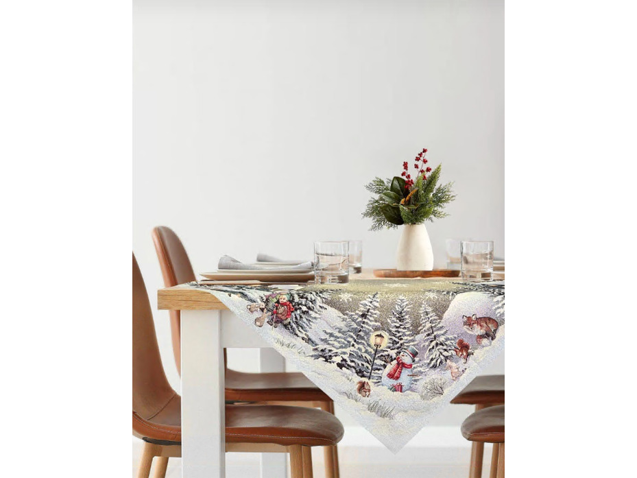 Наперон 2413518 Гензель и Гретель серебро гобелен 100*100 / Le Gobelin