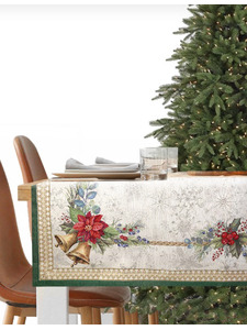 Наперон 2517782 Елочные украшения Зеленый борюр гобелен 100*100 / Le Gobelin