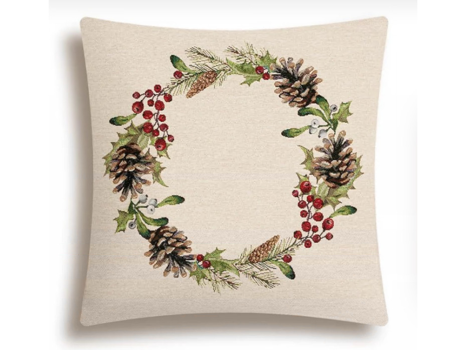 Наволочка декоративная 2310135 Еловый венок гобелен 45*45 / Le Gobelin