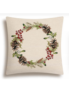 Наволочка декоративная 2310135 Еловый венок гобелен 45*45 / Le Gobelin