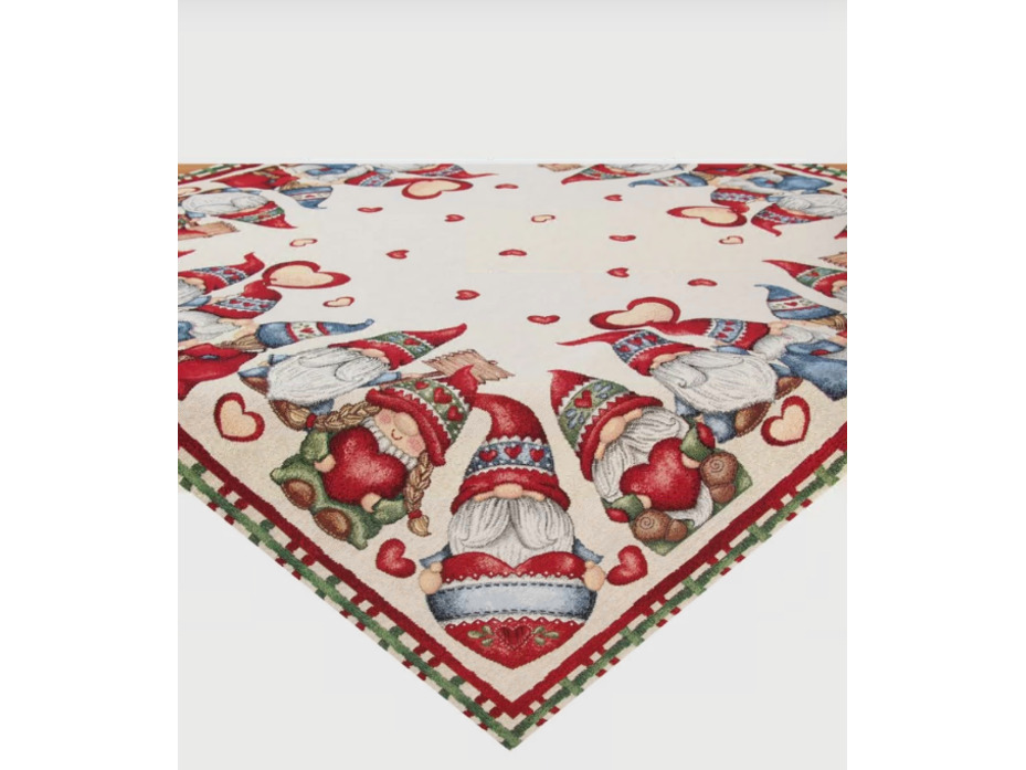 Наперон 2310356 Гномы сердечки гобелен 100*100 / Le Gobelin