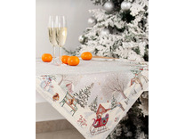 Наперон 05812 Олененок с птичкой Снеговик гобелен 100*100 / Le Gobelin