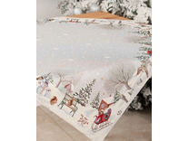 Наперон 05812 Олененок с птичкой Снеговик гобелен 100*100 / Le Gobelin