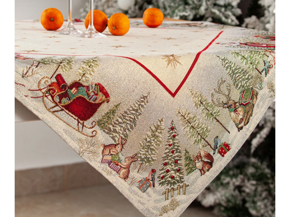 Наперон 04710 Дед Мороз в волшебном лесу гобелен 100*100 / Le Gobelin