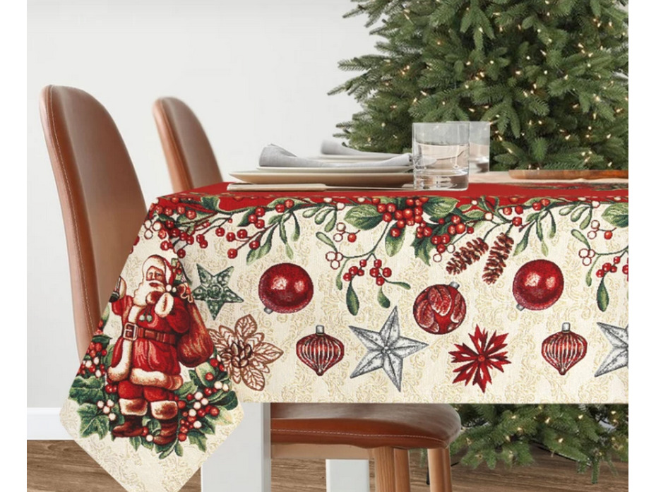 Скатерть 2310663 Рождественский венок ягоды гобелен 140*260 / Le Gobelin Скатерть 2310663 Рождественский венок ягоды гобелен 140*260 / Le Gobelin