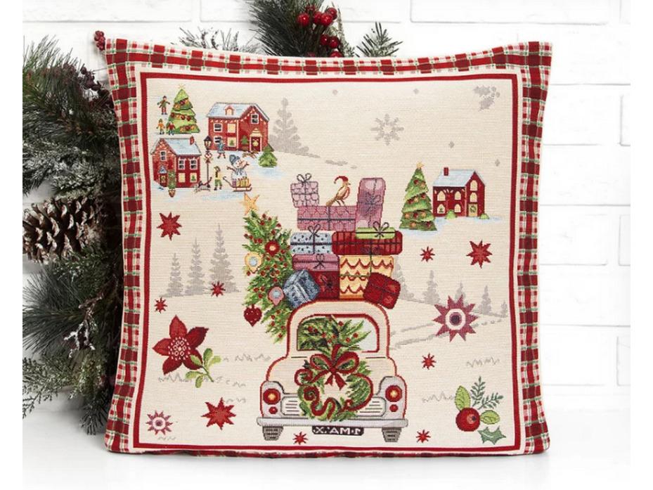 Наволочка декоративная 06069 Горки машинка гобелен 45*45 / Le Gobelin Наволочка декоративная 06069 Горки машинка гобелен 45*45 / Le Gobelin