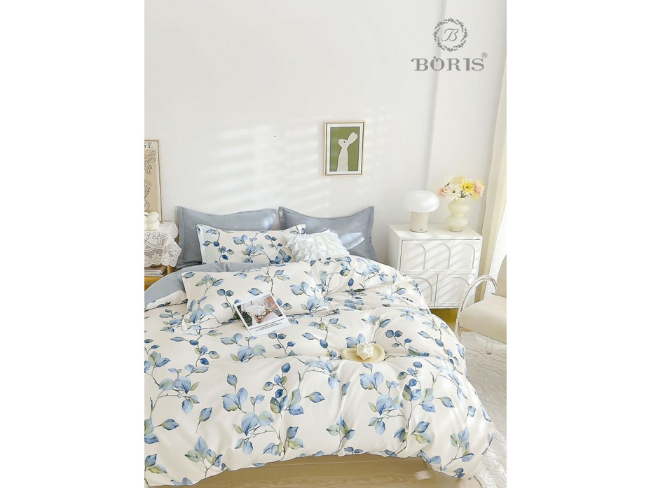 Постельное белье с простыней на резинке 0258 полисатин Евро сп / Boris