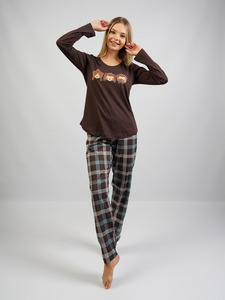 Пижама женская, лонгслив и брюки 106235 0554 Настроение / Vienetta Пижама женская, лонгслив и брюки 106235 0554 Настроение / Vienetta