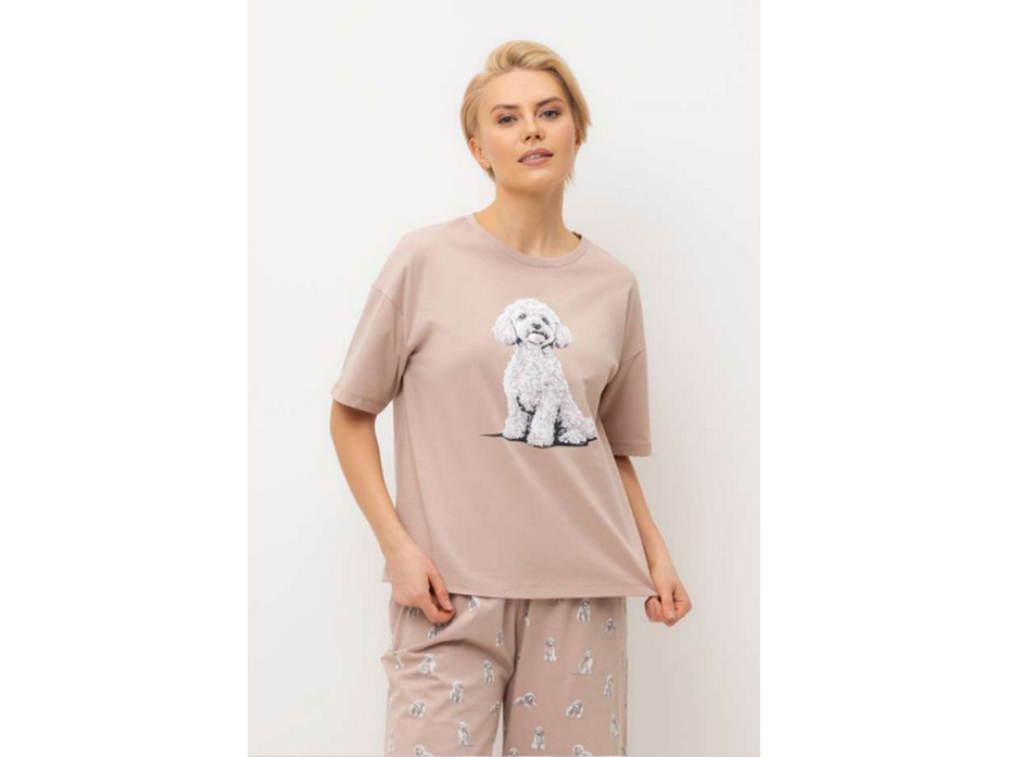 Пижама женская, футболка и брюки E 20178 Забавные пудели / Very Neat