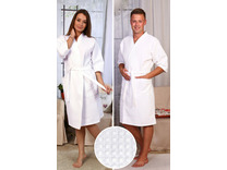 Халат - кимоно унисекс вафельный универсальный, белый / Ашма Халат - кимоно унисекс вафельный универсальный, белый / Ашма