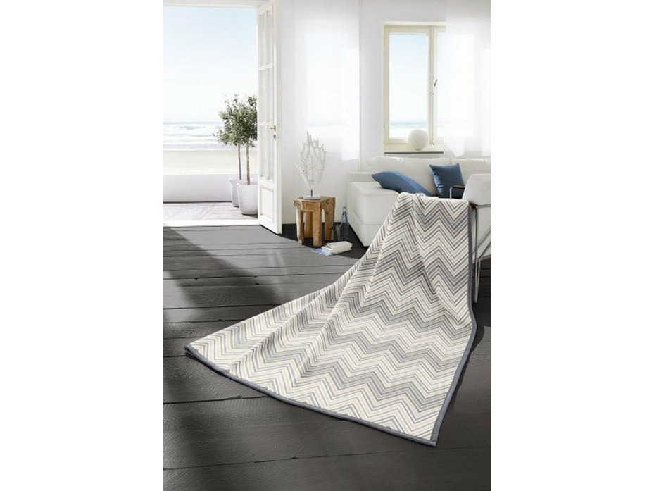 Плед 787408 Zigzag blue хлопковая байка 150*200 / Biederlack Плед 787408 Zigzag blue хлопковая байка 150*200 / Biederlack