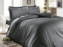 Постельное белье KL-7(J)(703) Мокрый асфальт сатин страйп Семейный сп / Tia