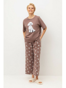Пижама женская, футболка и брюки E 20178 Забавные пудели / Very Neat