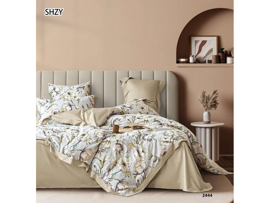 Постельное белье 2444 Цветы сатин 1,5 сп / Tia