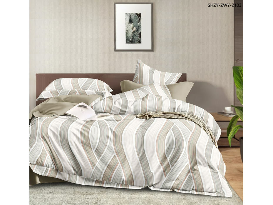 Постельное белье 6830 Геометрия сатин 1,5 сп / Спать Пора