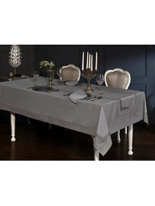 Столовый набор Diamonds хлопковый (скатерть 150*320, раннер 140*40, салфетки 40*40 10 шт) / Maison Dor Столовый набор Diamonds хлопковый (скатерть 150*320, раннер 140*40, салфетки 40*40 10 шт) / Maison Dor