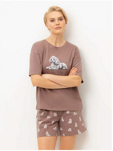 Пижама женская, футболка и шорты E 20195 Забавные пудели / Very Neat