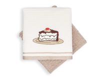 Набор полотенец Tea time-1 с вышивкой вафельно-махровые (40*60, 2 шт) / Arya