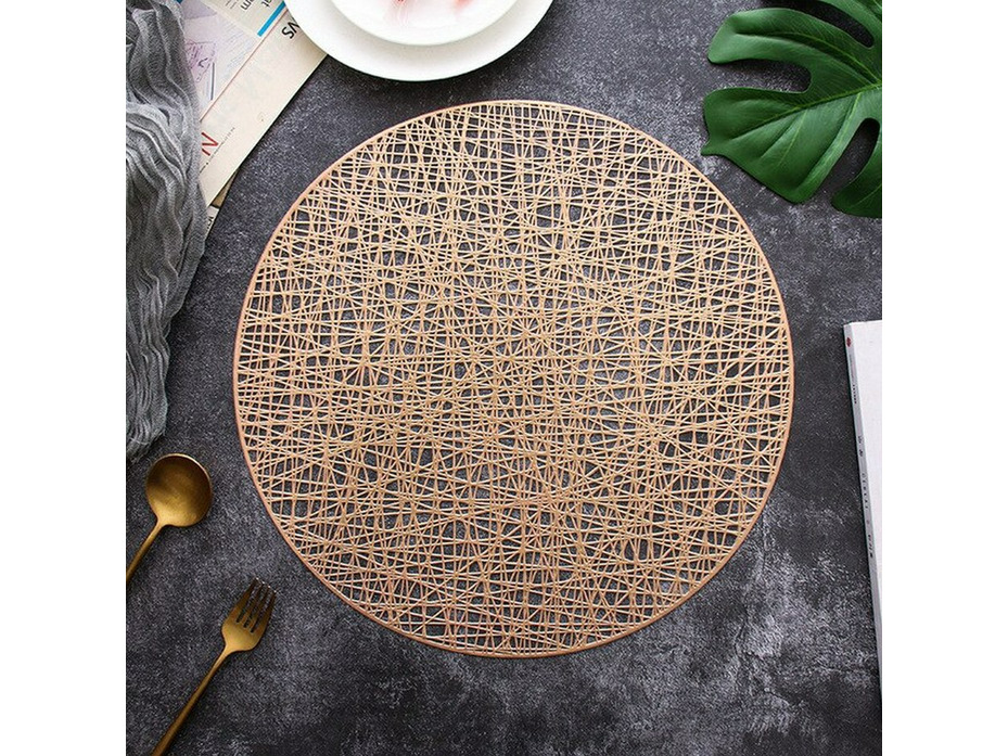 Плейсмат Круг ажурный медь пвх D 38 Плейсмат Круг ажурный медь пвх D 38