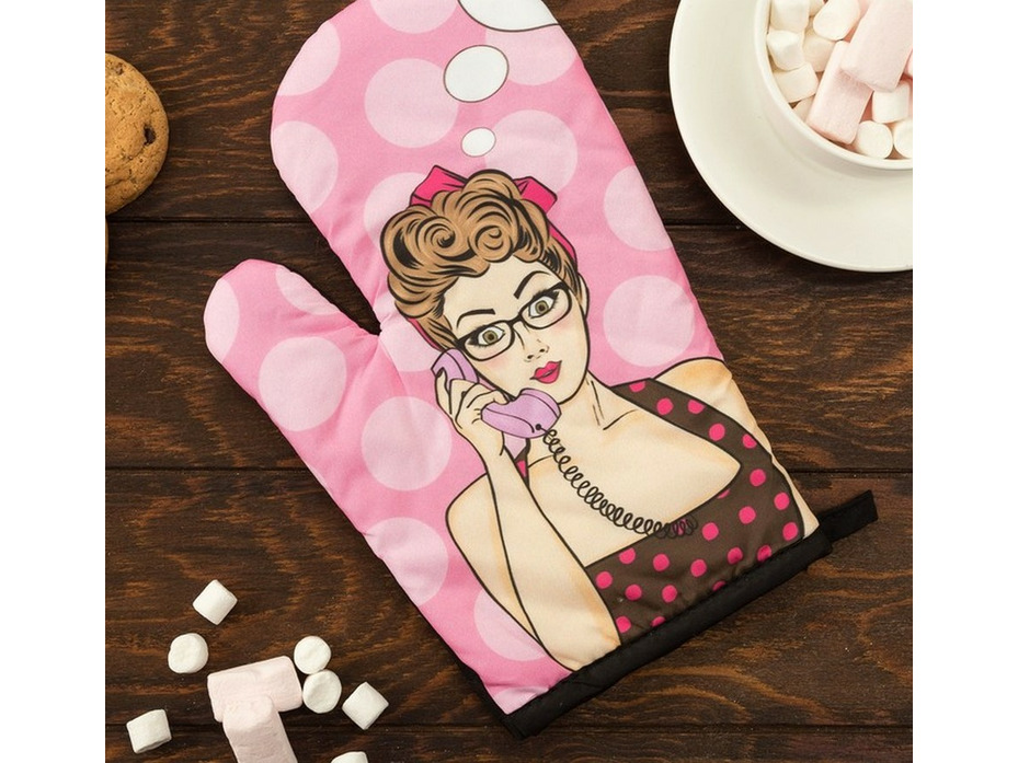 Рукавица 4437222 Love life горошек 16*26 / Этель