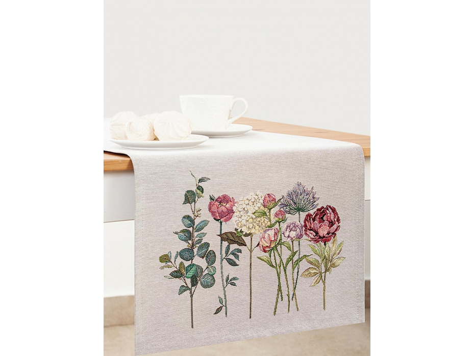 Дорожка 239505 Розы и гортензии гобелен 44*140 / Le Gobelin