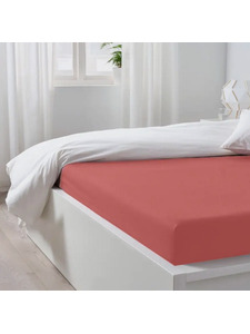Простыня на резинке 10-7 Кораловый трикотажная 90*200 / Tia