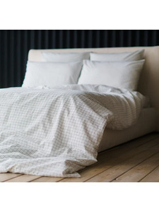 Пододеяльник 143YD-42 Белый клетка уваренный хлопок 145*215 / Tia