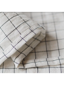 Простыня 143YD-42 Белый клетка уваренный хлопок 180*260 / Tia