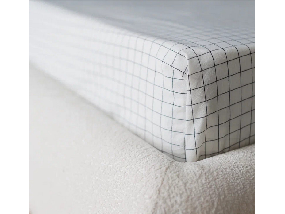 Простыня 143YD-42 Белый клетка уваренный хлопок 180*260 / Tia