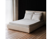 Простыня 143YD-42 Белый клетка уваренный хлопок 180*260 / Tia